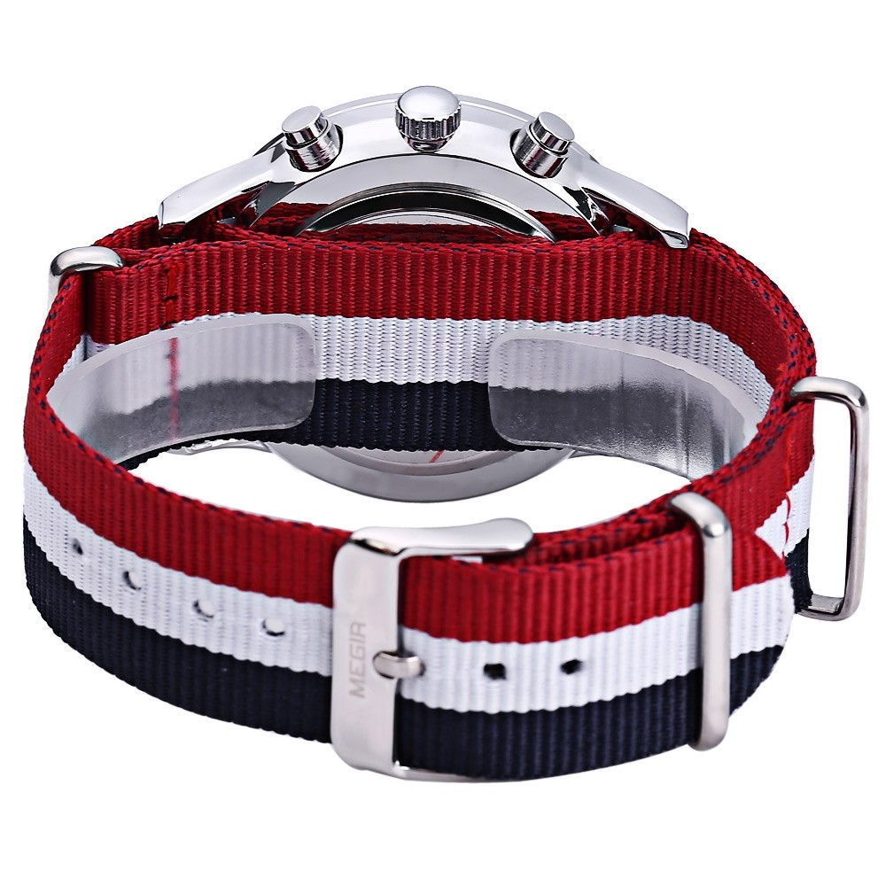 MEGIR M2011 Male Quartz Watch with Three Working Sub-dials Date Function Sport Wristwatch