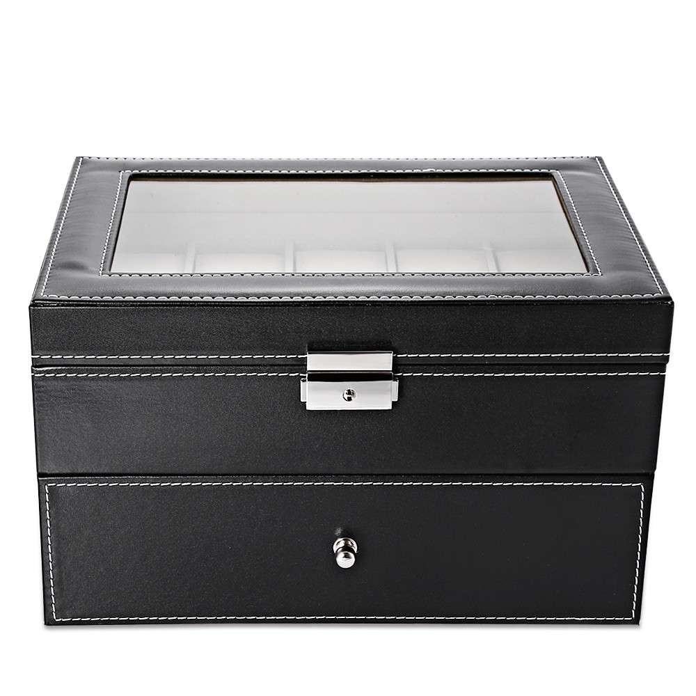 20 Grids Drawer-style PU Watch Storage Organizer Jewelry Display Box