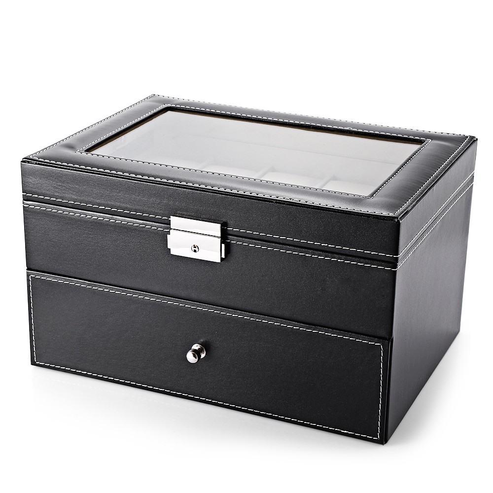 20 Grids Drawer-style PU Watch Storage Organizer Jewelry Display Box