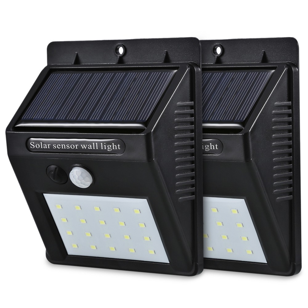 YM - SHS - 003 20 LEDs Solar Motion Sensor Wall Light IP65 Waterproof for Outdoors Garden Patio Yard Garage Dim Type