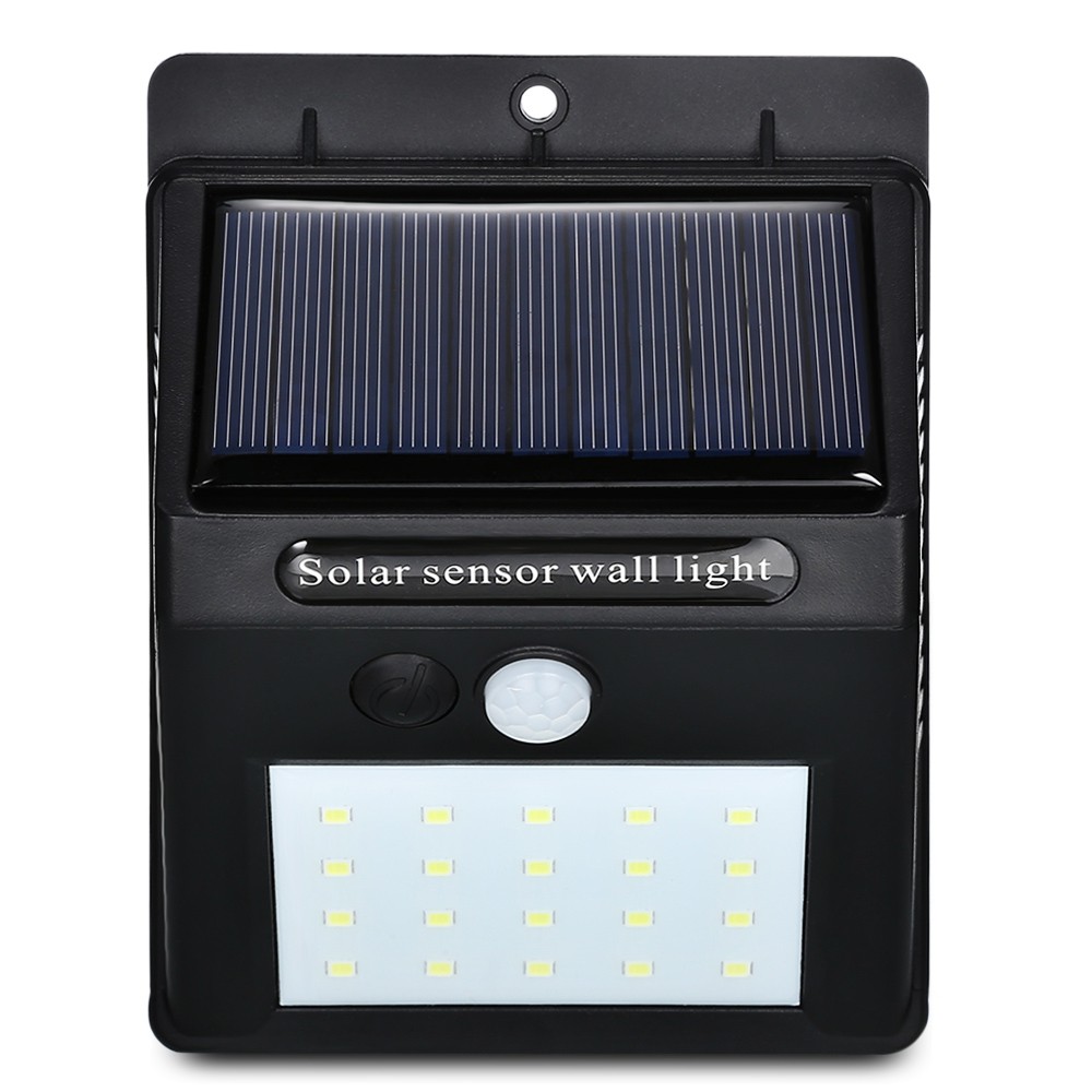 YM - SHS - 003 20 LEDs Solar Motion Sensor Wall Light IP65 Waterproof for Outdoors Garden Patio Yard Garage Dim Type