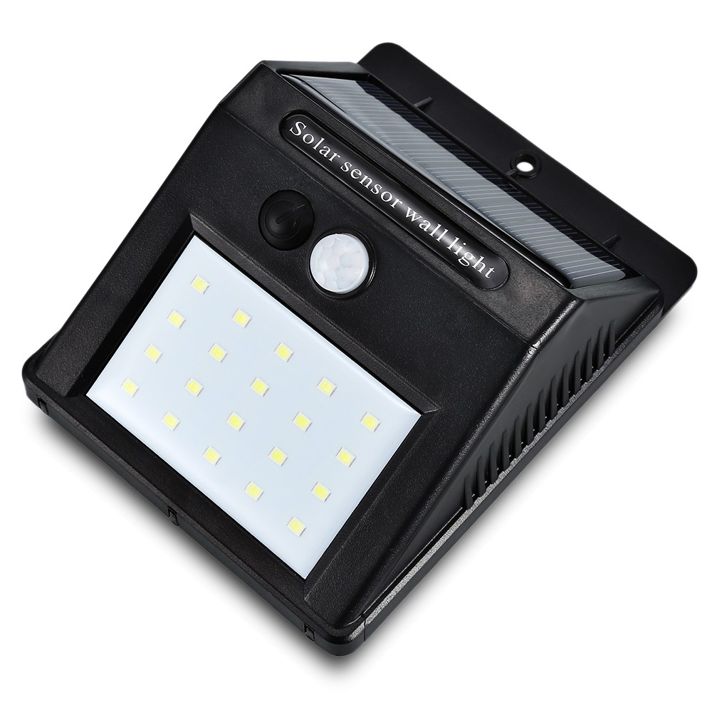 YM - SHS - 003 20 LEDs Solar Motion Sensor Wall Light IP65 Waterproof for Outdoors Garden Patio Yard Garage Dim Type