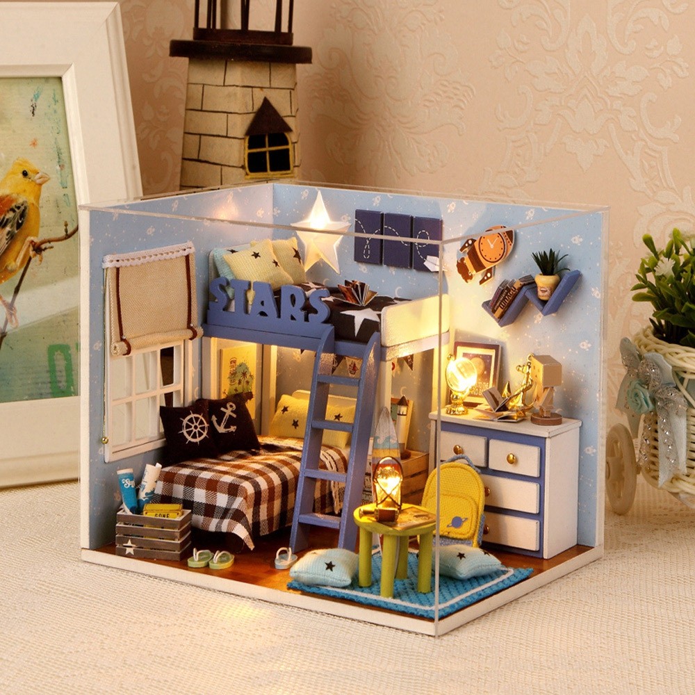 CUTEROOM H - 005 DIY Wooden Doll House Furniture Handcraft Miniature Box Kit - Star Tale