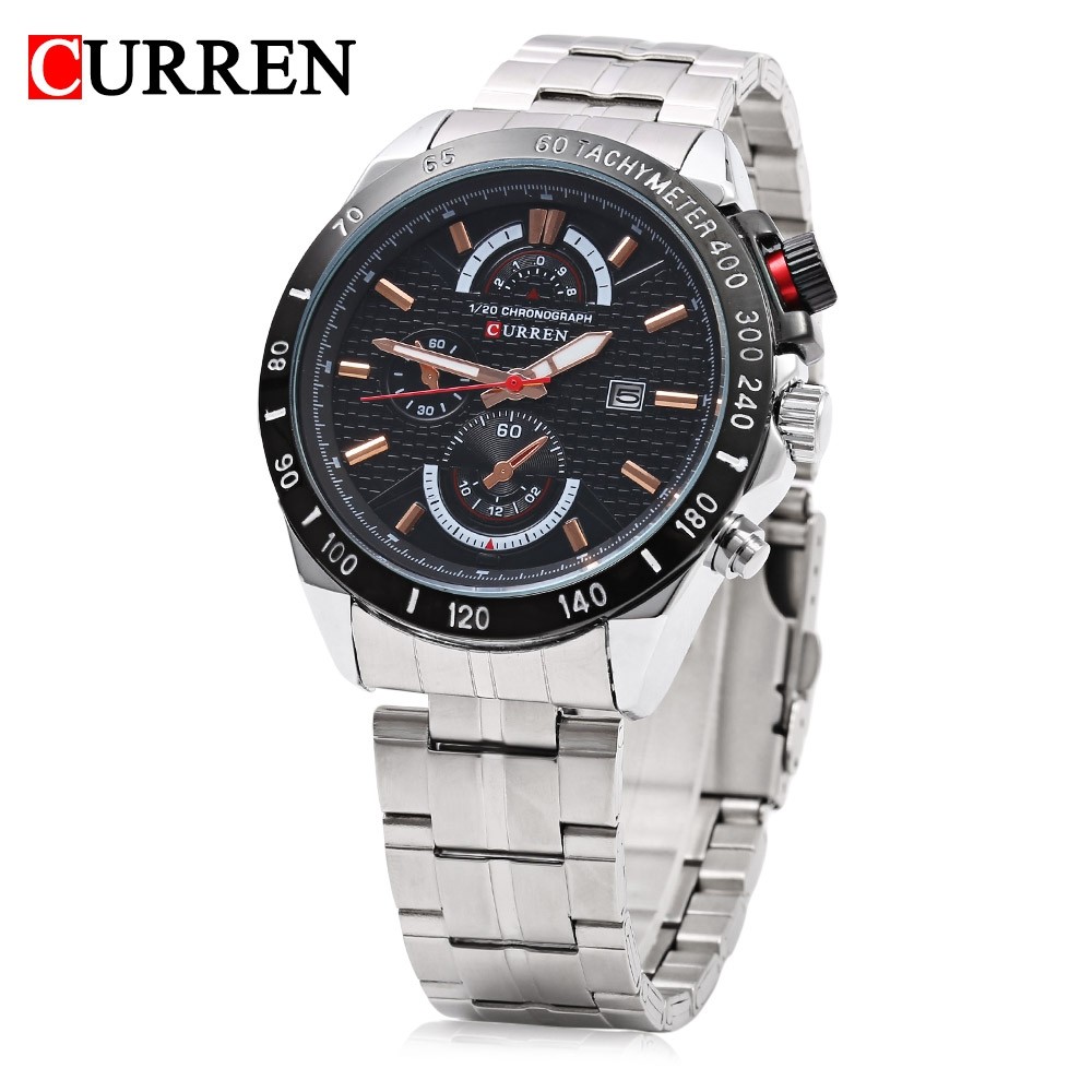 CURREN 8148 Male Quartz Watch Date Luminous Pointer Wristwatch
