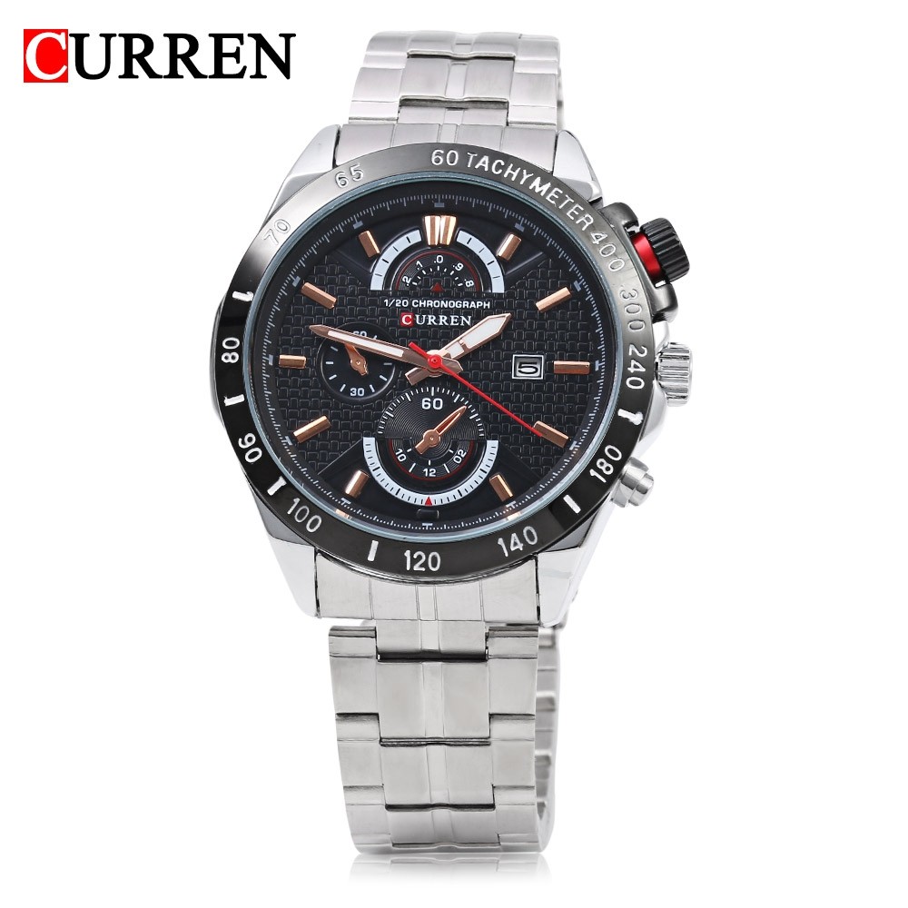CURREN 8148 Male Quartz Watch Date Luminous Pointer Wristwatch