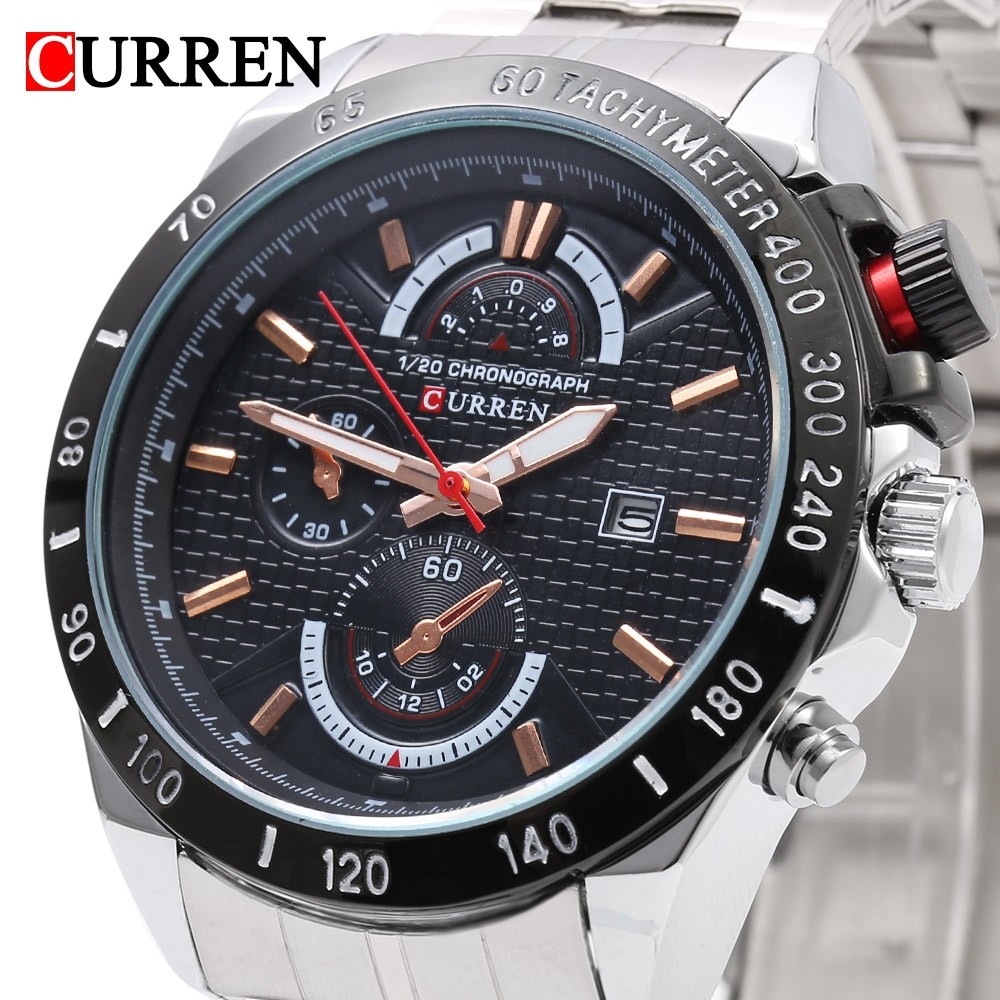 CURREN 8148 Male Quartz Watch Date Luminous Pointer Wristwatch