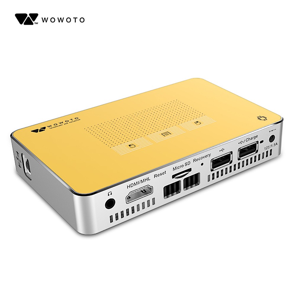 wowoto A5 75 Lumens 850 x 480 Pixels Mini DLP Projector Support HDMI AV USB Micro SD Card Slot for Home Theater Business