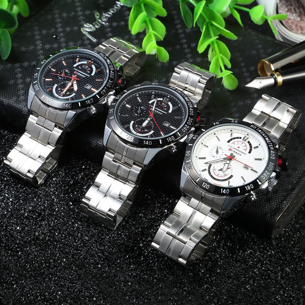CURREN 8148 Male Quartz Watch Date Luminous Pointer Wristwatch