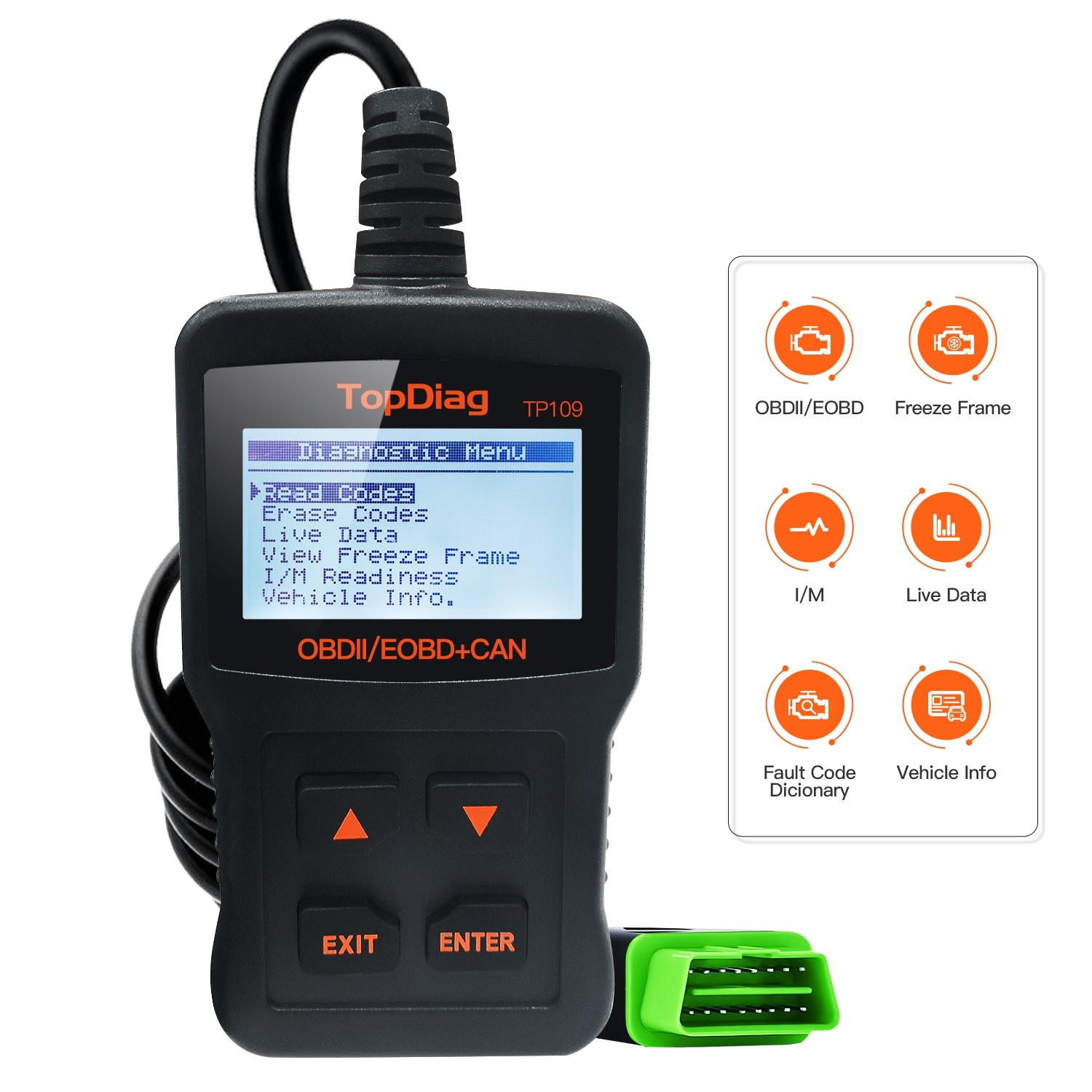 Portable JDiag TP109 Car Diagnostic Scanning Instrument Electrical Circuit Tester Code Reader