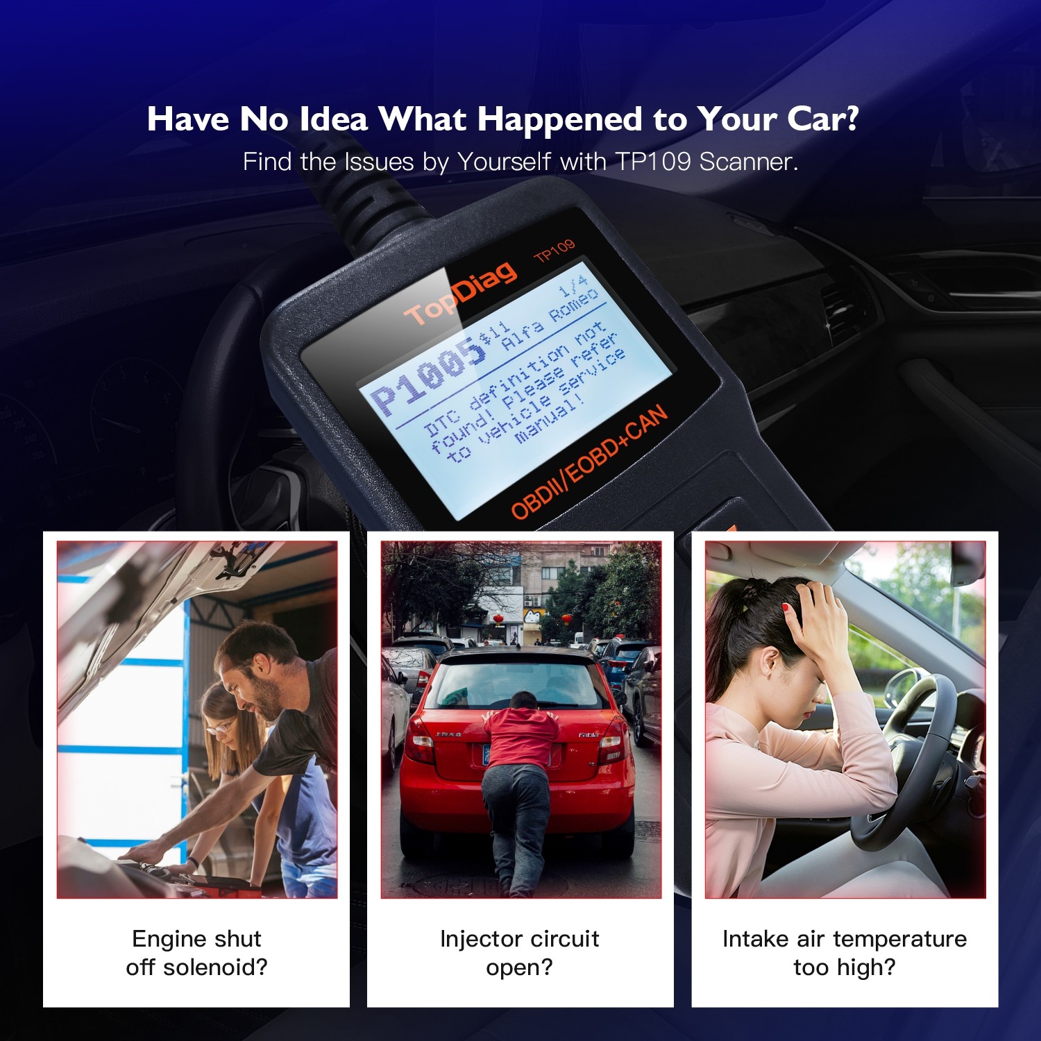 Portable JDiag TP109 Car Diagnostic Scanning Instrument Electrical Circuit Tester Code Reader