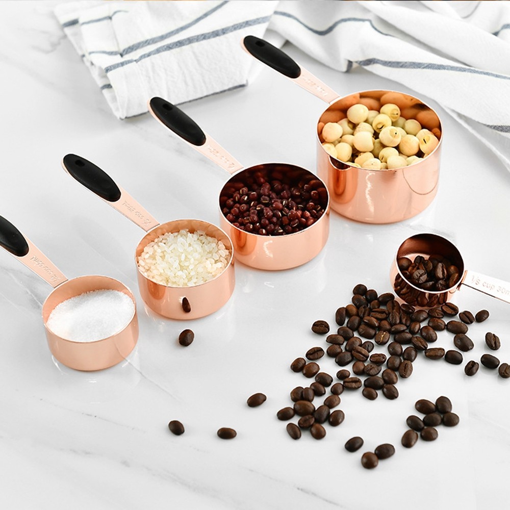 5pcs Stainless Steel Measuring Cups and Spoons for Measurement Dried Food / Seasoning / Liquid