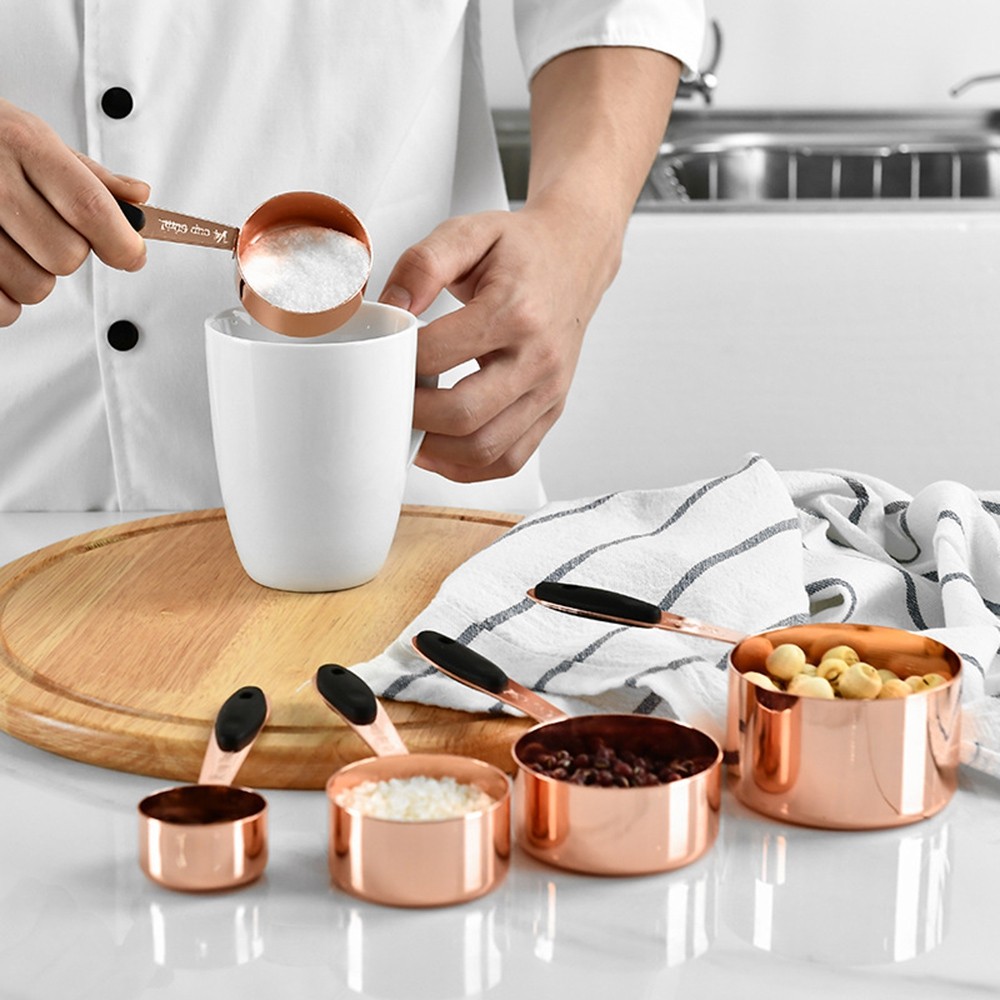 5pcs Stainless Steel Measuring Cups and Spoons for Measurement Dried Food / Seasoning / Liquid