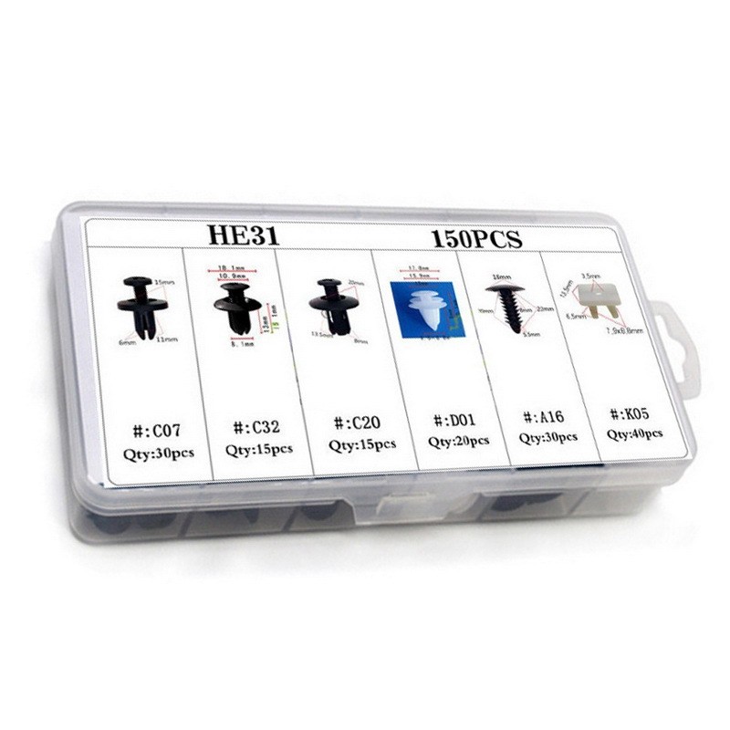 HE31 Mixed Auto Fastener Universal Car Fender Door Plank Fixed Clip 150pcs