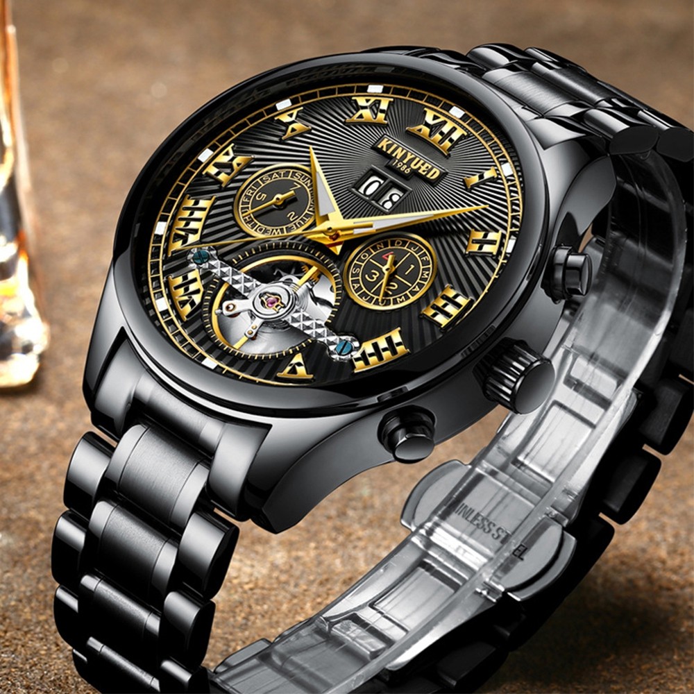 Skeleton Automatic Watch Men Waterproof Flying Tourbillon Mechanical Watches Mens Self Winding Horloges Mannen Dropship