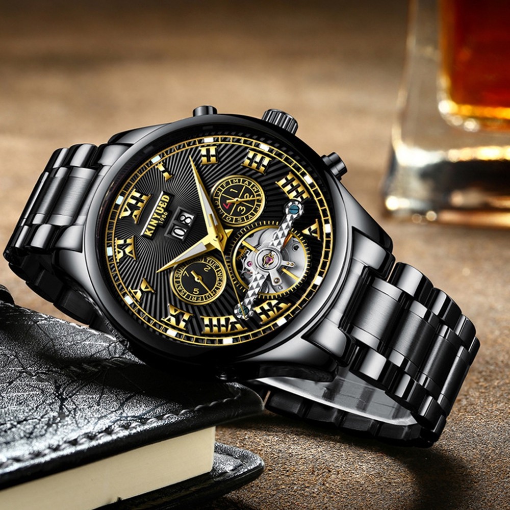 Skeleton Automatic Watch Men Waterproof Flying Tourbillon Mechanical Watches Mens Self Winding Horloges Mannen Dropship