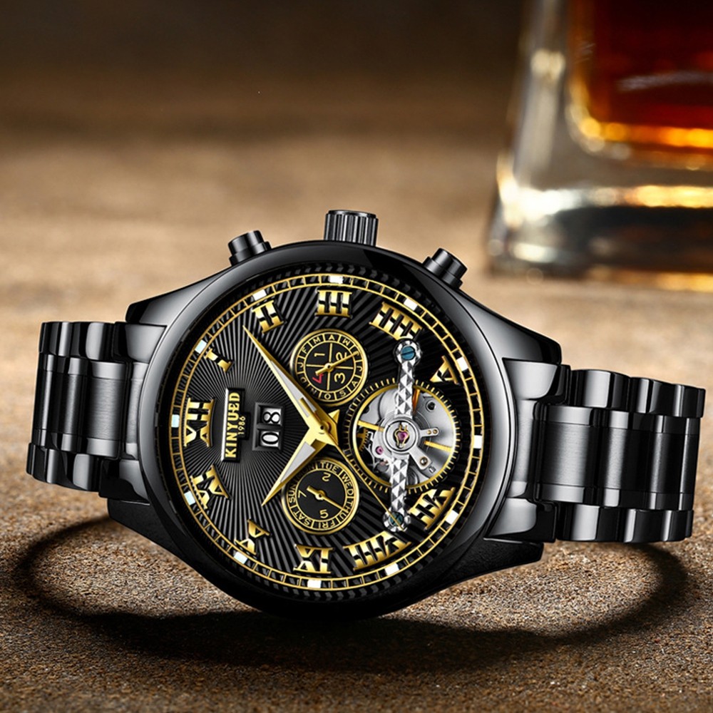 Skeleton Automatic Watch Men Waterproof Flying Tourbillon Mechanical Watches Mens Self Winding Horloges Mannen Dropship