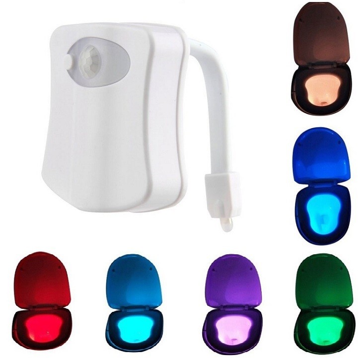 Toilet Seat Sensor Light Bathroom LED Nightlight Lamp