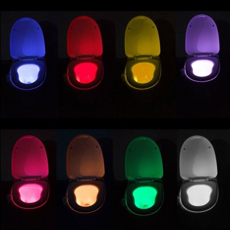 Toilet Seat Sensor Light Bathroom LED Nightlight Lamp