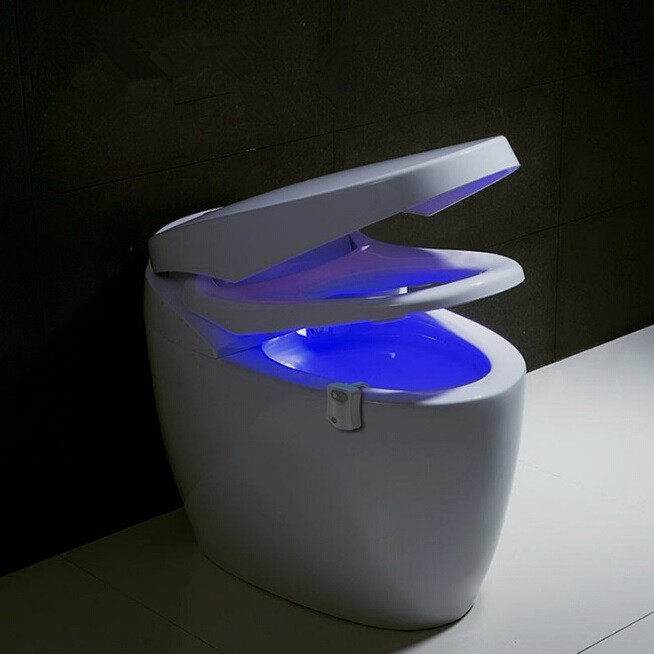 Toilet Seat Sensor Light Bathroom LED Nightlight Lamp