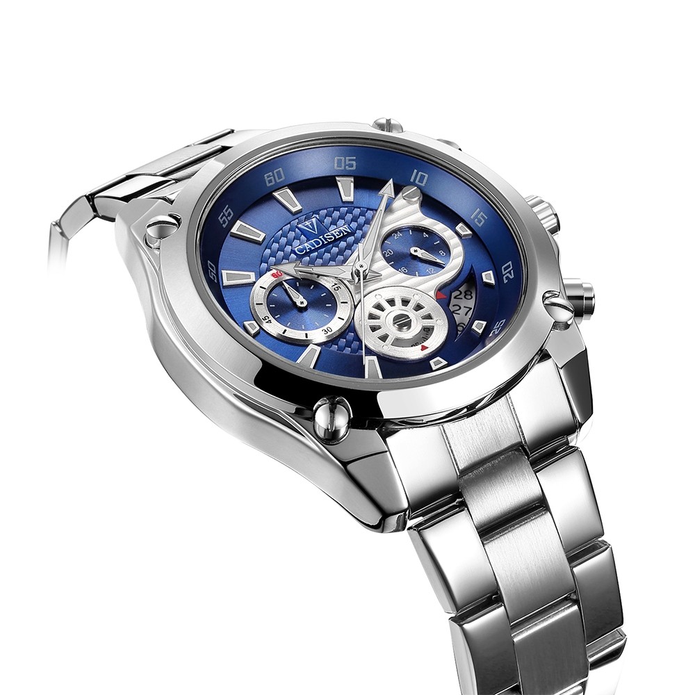 Cadisen C9053 Fashion Men Steel Band Multifunction Quartz Movement Watch