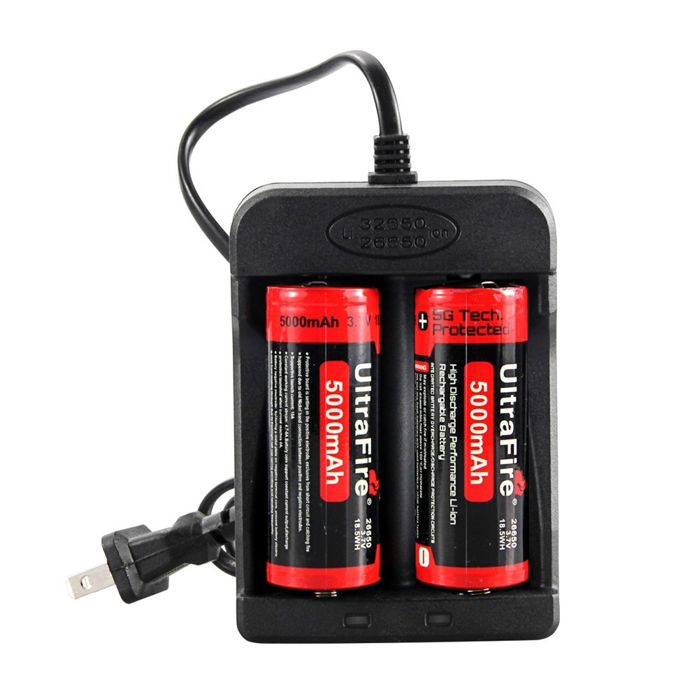 UltraFire 18650 26650 32650 US Standard Dual-Slot Lithium Battery Charger