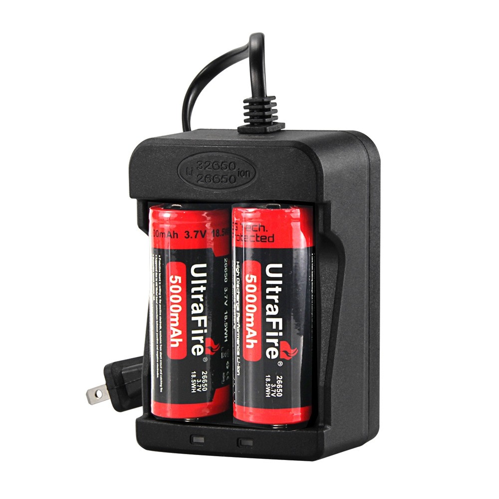 UltraFire 18650 26650 32650 US Standard Dual-Slot Lithium Battery Charger