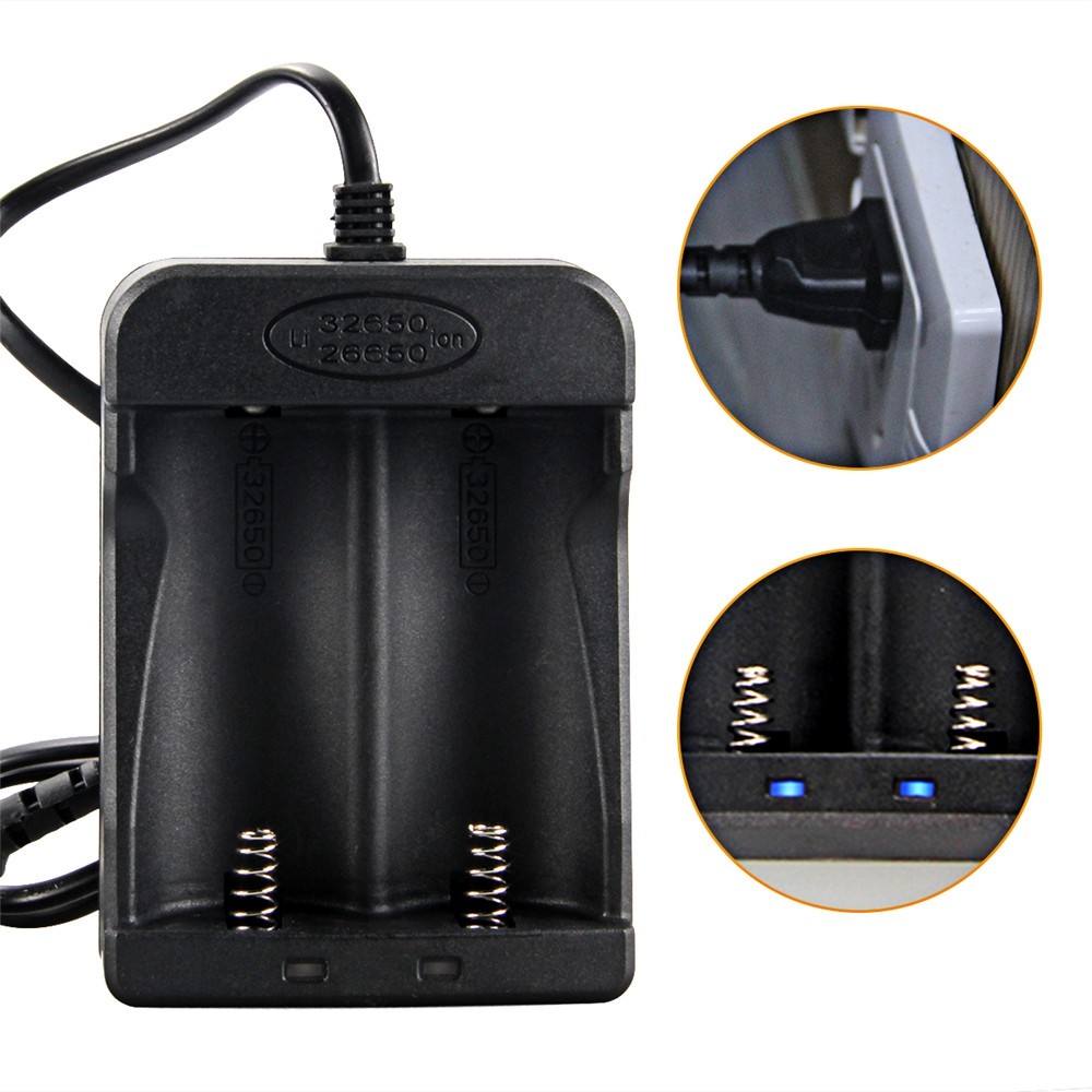 UltraFire 18650 26650 32650 US Standard Dual-Slot Lithium Battery Charger