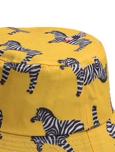 Cartoon Zebra Pattern Bucket Hat