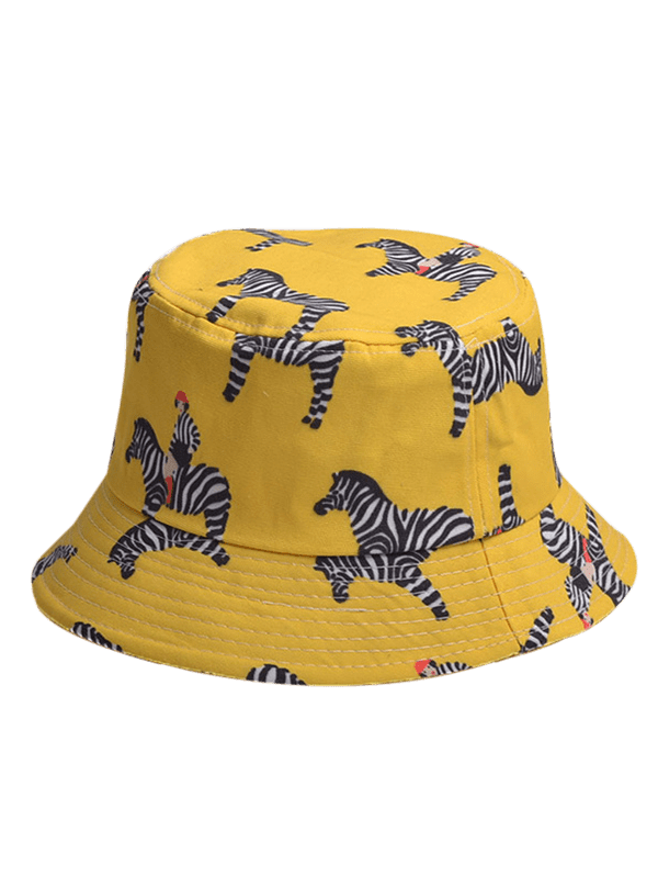 Cartoon Zebra Pattern Bucket Hat