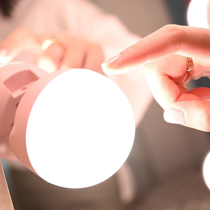 Wireless USB Rechargeable LED Mirror Light Free Puncturing Touch Control Bedside Lamp