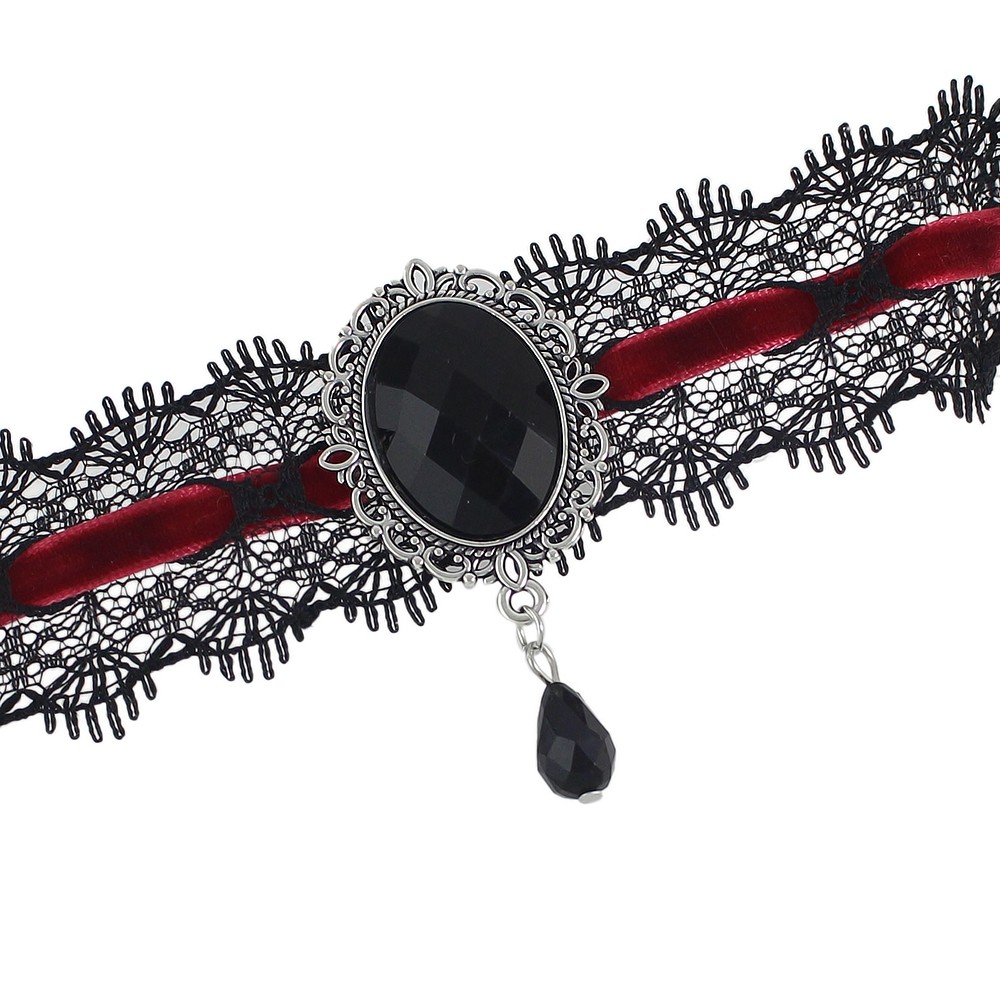 Fashion Jewelry Black Hollow Lace Choker Necklace