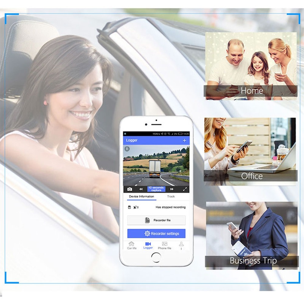 Junsun A900 Car DVR Camera 3g Android 5.0 Video Recorder Dual Lens FHD 1080p GPS