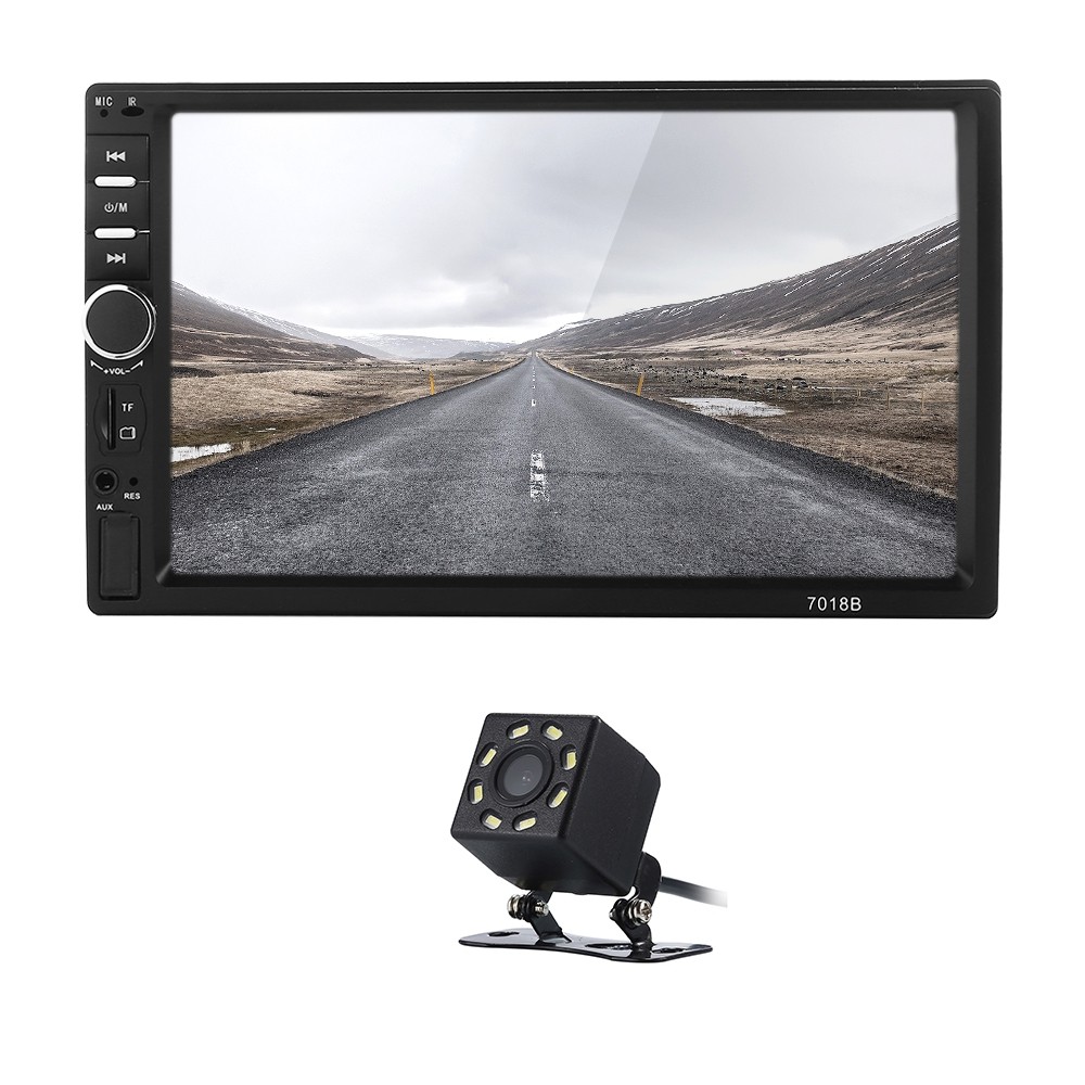 7018B Bluetooth Car MP5 Player 7 inch TFT Touchscreen FM Radio Remote Control 8-LED Rear Camera