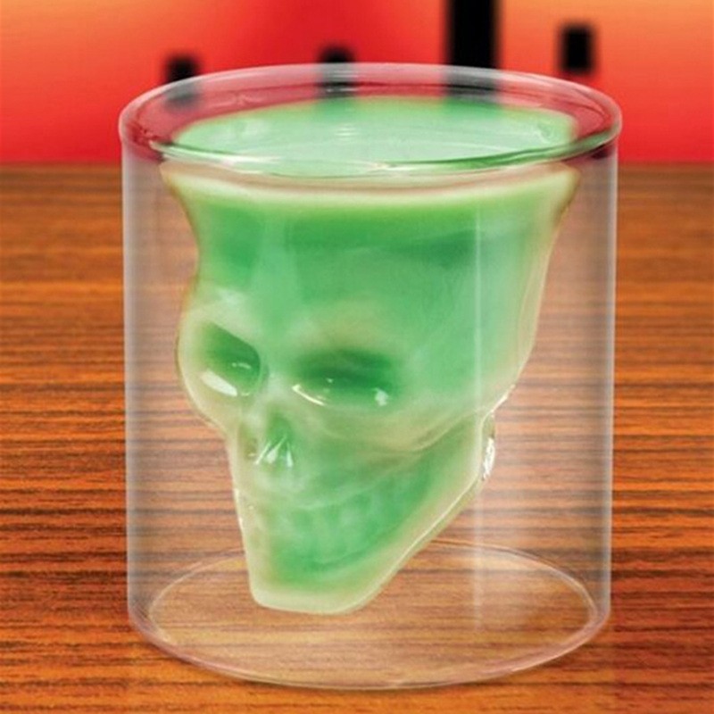 Magic Transparent Glass Skull Mugs Coffee Cups