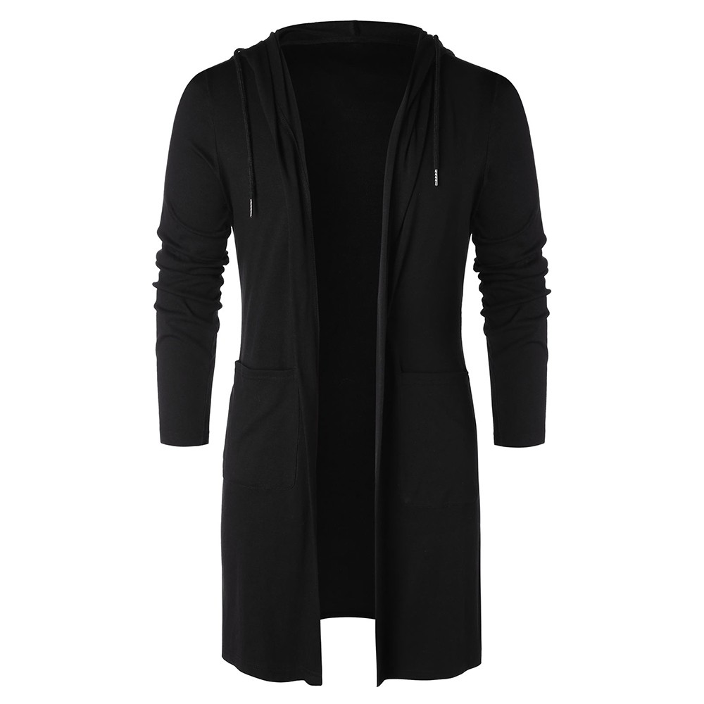 Open Front Longline Hooded Cardigan