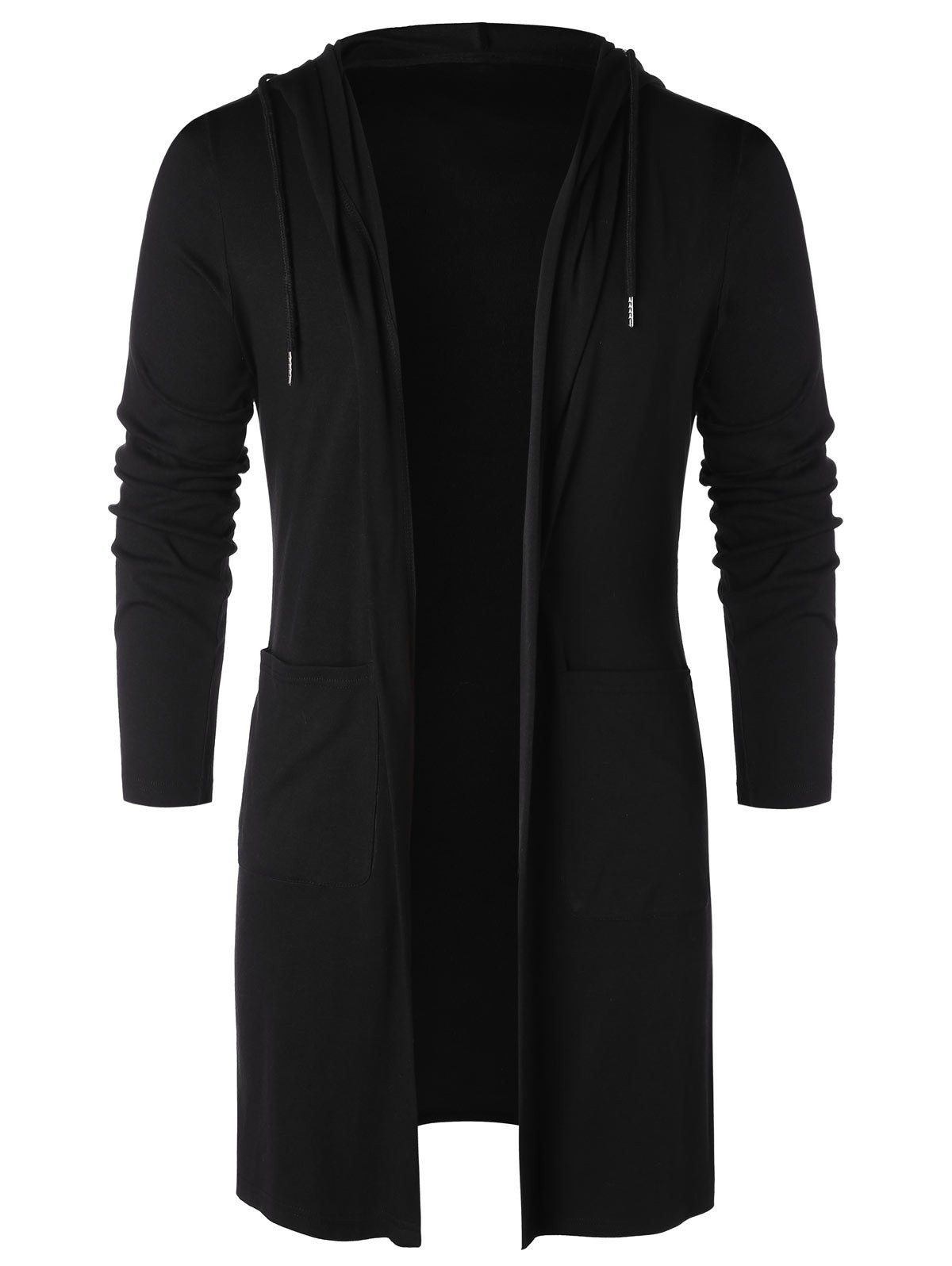 Open Front Longline Hooded Cardigan