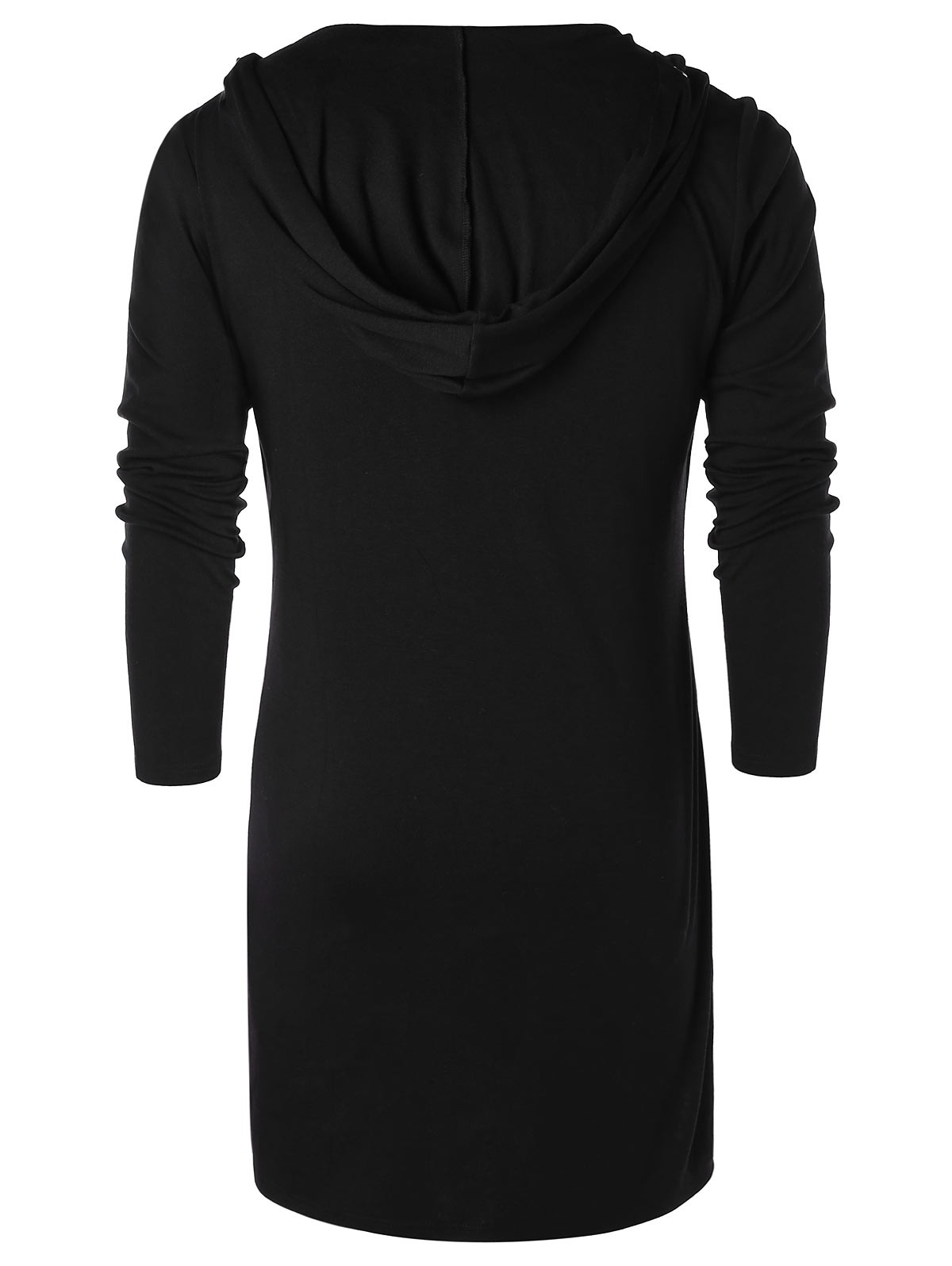 Open Front Longline Hooded Cardigan