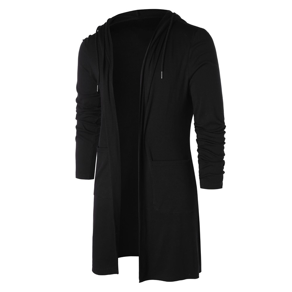 Open Front Longline Hooded Cardigan