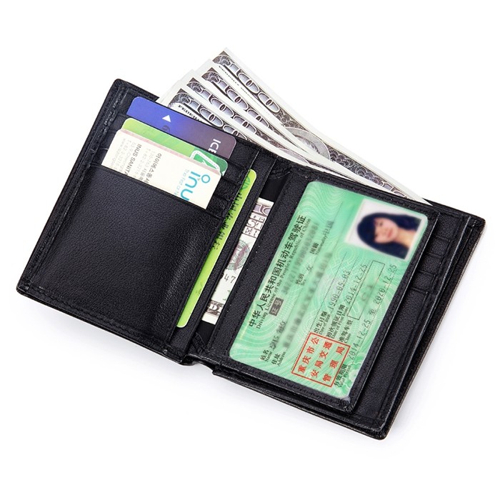 BULLCAPTAIN Minimalist Leather Bifold Wallet for Men