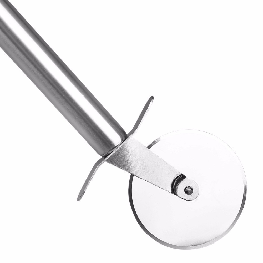Stainless steel pizza knife round roller cake knife with finger protection for kitchen baking tools