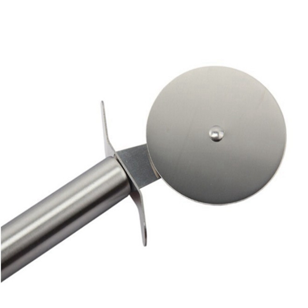 Stainless steel pizza knife round roller cake knife with finger protection for kitchen baking tools
