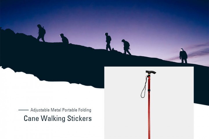 Aluminum Metal Folding Walking Stick with Adjustable Height and Non-slip Rubber Base Aluminum Metal Folding Walking Stick with Adjustable Height and Non-slip Rubber Base