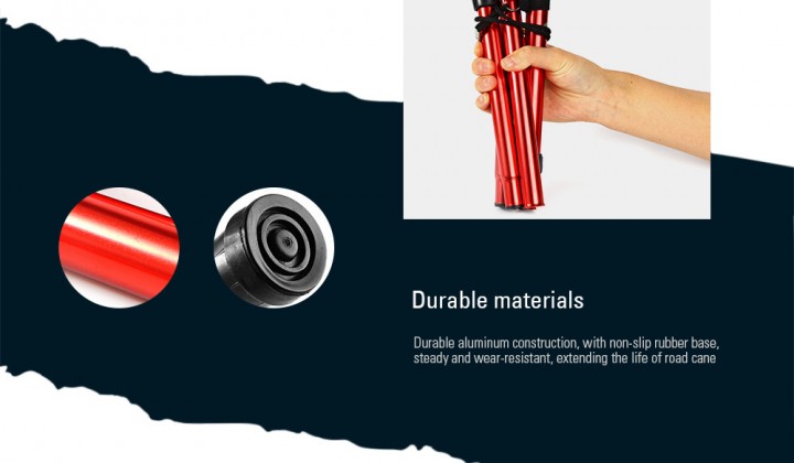 Aluminum Metal Folding Walking Stick with Adjustable Height and Non-slip Rubber Base Aluminum Metal Folding Walking Stick with Adjustable Height and Non-slip Rubber Base