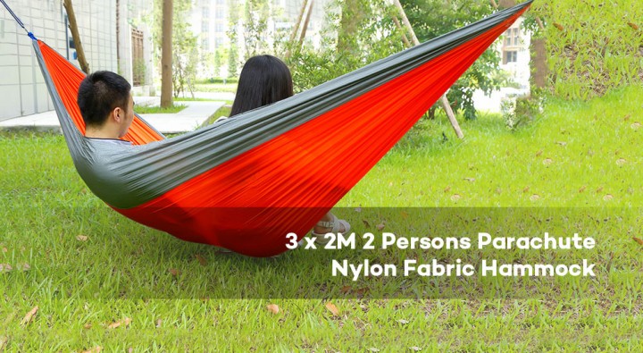 Image result for 2 Person Assorted Color Portable Parachute Nylon Fabric Hammock