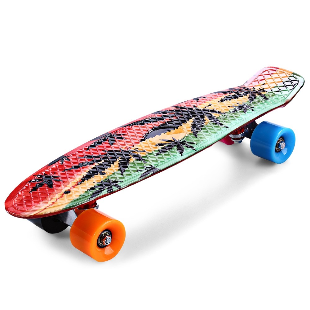 cl-24 printing maple leaf style skateboard complet colormix