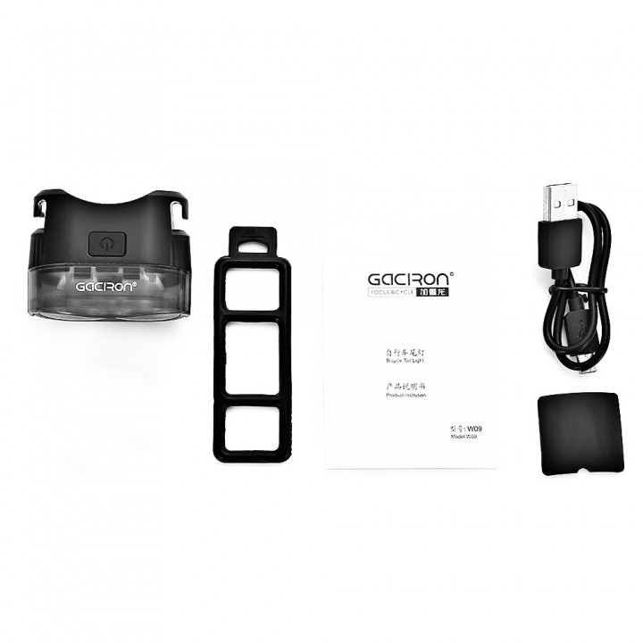 Gaciron W09 Mountain Bike Taillight USB Charging LED Warning Light Smart Highlight Bike Taillight