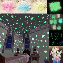 100Pcs Luminous Fluorescent Glow In The Dark Stars Wall Stickers Gift Kid Bedroom Home Decor Living 3cm(100pcs/bag) Mix Color(100pcs/bag)