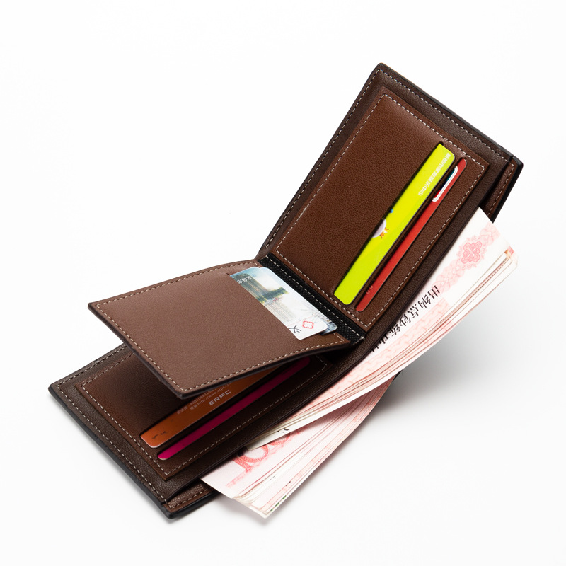 Men Leather Wallet Short Purse Money Clip Bag Male Credit Card Holder Coin Cowhide Wallet With Card Slots Genuine Valentines Christmas Gift