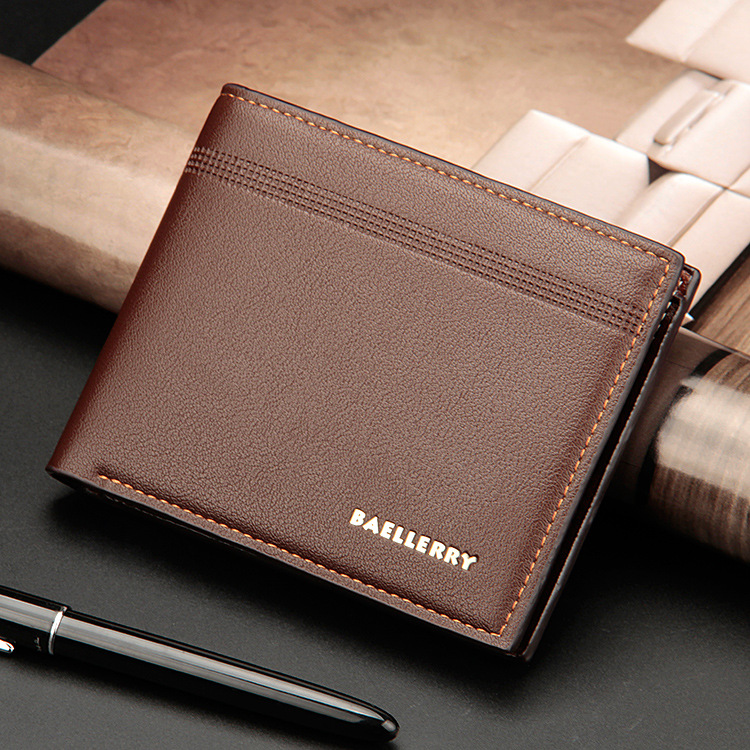 Men Leather Wallet Short Purse Money Clip Bag Male Credit Card Holder Coin Cowhide Wallet With Card Slots Genuine Valentines Christmas Gift