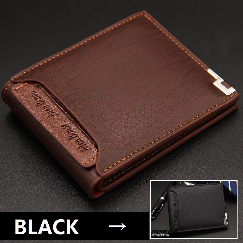 Men Leather Wallet Male Genuine Purse Money Clip Bag Short Small Credit Card Holder Coin Pouch Gift